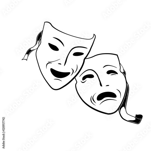 Fotografie, Tablou Comedy and tragedy theatrical masks