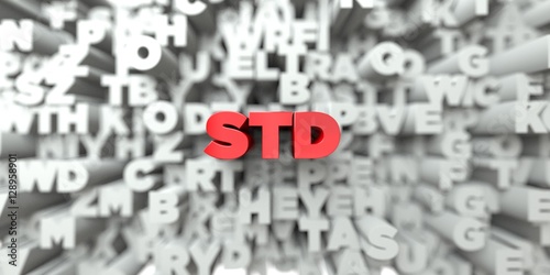 Std Red Text On Typography Background 3d Rendered Royalty Free