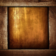 Poster - grunge metal with wood frame