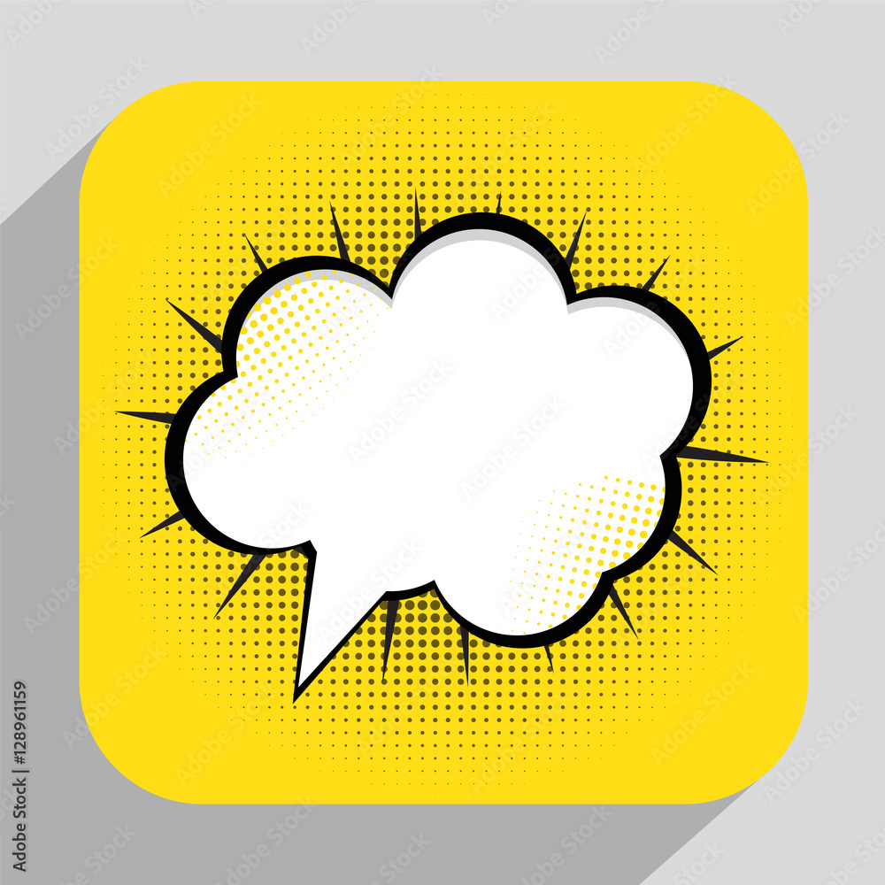 Speech Bubble Pop Art Background On Dot Background Vector Illust Stock ...
