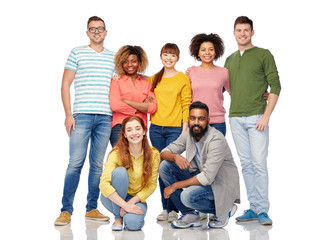 Wall Mural - international group of happy smiling people