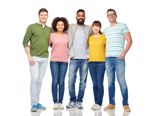 Wall Mural - international group of happy smiling people