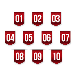 Poster - Number set vector ribbon