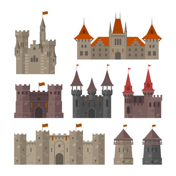 medieval castles, fortresses and strongholds with fortified wall