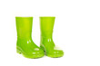 © Elles Rijsdijk - Green shiny child rain boots on a white background