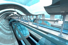 Futuristic Subway Station	