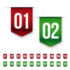 Poster - Number set vector ribbon