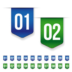 Poster - Number set vector ribbon