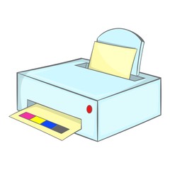 Poster - Printer with paper icon. Cartoon illustration of printer with paper vector icon for web design