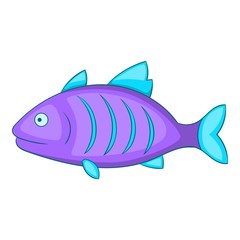 Wall Mural - Purple fish icon. Cartoon illustration of purple fish vector icon for web