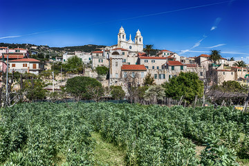 View of the city sea villagge of Borgio Verezzi, Savona, Italy, ligurian riviera, center city