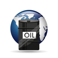 Sticker - barrel oil concept globe world vector illustration eps 10