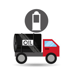 Sticker - tank truck oil gasoline pump vector illustration eps 10