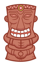 Tiki Totem Statue Cartoon