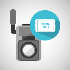 Sticker - movie video camera cinema ticket vector illustration eps 10