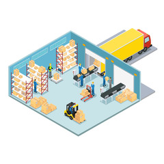 Poster - Warehouse Isometric Composition