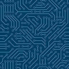 Poster - Computer circuit board. Seamless pattern.