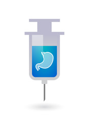 Poster - Isolated syringe with  a healthy human stomach icon