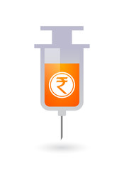 Poster - Isolated syringe with  a dollar coin entering in a moneybox