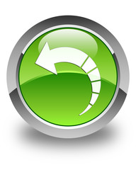 Wall Mural - Back arrow icon glossy green round button 3