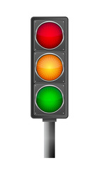 Wall Mural - traffic light. vector illustration.