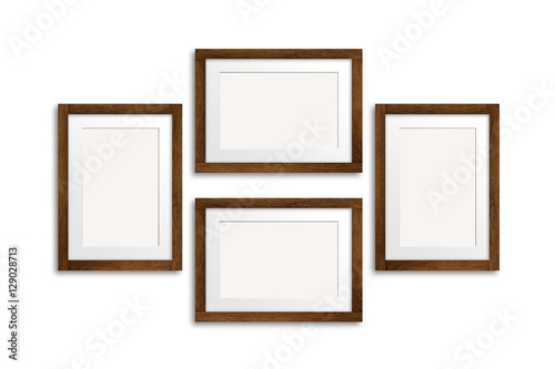 Frames Collage Dark Brown Wooden Design This Stock