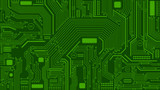 Fototapeta  - Green Circuit Board Background, Computers, Technology