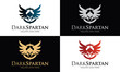 Dark spartan logo design template ,Spartan wings logo design concept ,Vector illustration