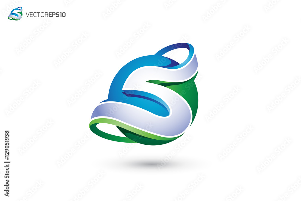 Abstract Letter S Logo - 3D Sphere Logo Stock Vector | Adobe Stock