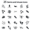 © LynxVector - Set of germs and virus simple icons for web and mobile design