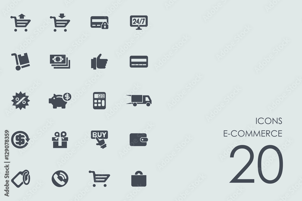 Set of e-commerce icons Stock Vector | Adobe Stock