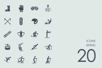 Poster - set of skiing icons