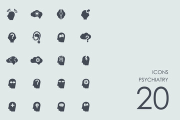 Poster - Set of psychiatry icons