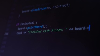 Wall Mural - programming code running down a computer screen terminal