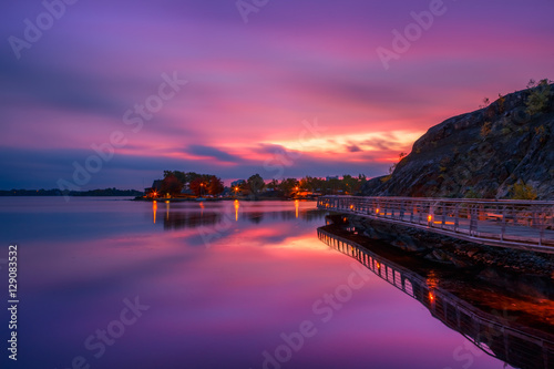 Fotografía View of Ramsey Lake, Ontario, Canada during sunrise
