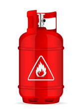 Propane Gas Cylinder On A White Background.