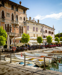 Wall Mural - Marina in Desenzano town at Lake Garda in Italy