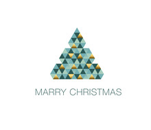 Abstract Geometry Concept Christmas Tree Vector Illustration. Gr