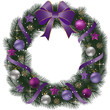 Christmas Wreath with fir branches and decorative elements.