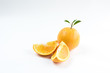 Orange fresh fruit on white background