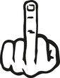Hand with middle finger