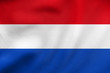 Flag of the Netherlands waving real fabric texture
