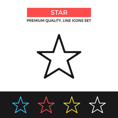 Poster - Vector star icon. Thin line icon