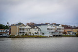 Fototapeta Miasto - Houses along the shore of Lake Holly, in Virginia Beach, Virgini