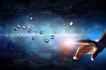 Wall Mural - creating technologies for connection . mixed media