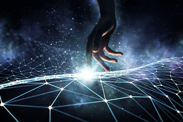 Wall Mural - creating technologies for connection . mixed media