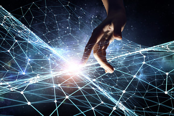 Wall Mural - creating technologies for connection . mixed media