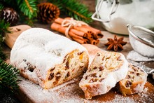 Traditional Christmas Stollen Fruit Cake