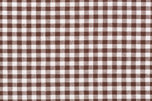 Brown Checkered Fabric, Tablecloth Texture.