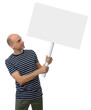 © spaxiax - Casual young man holding a placard